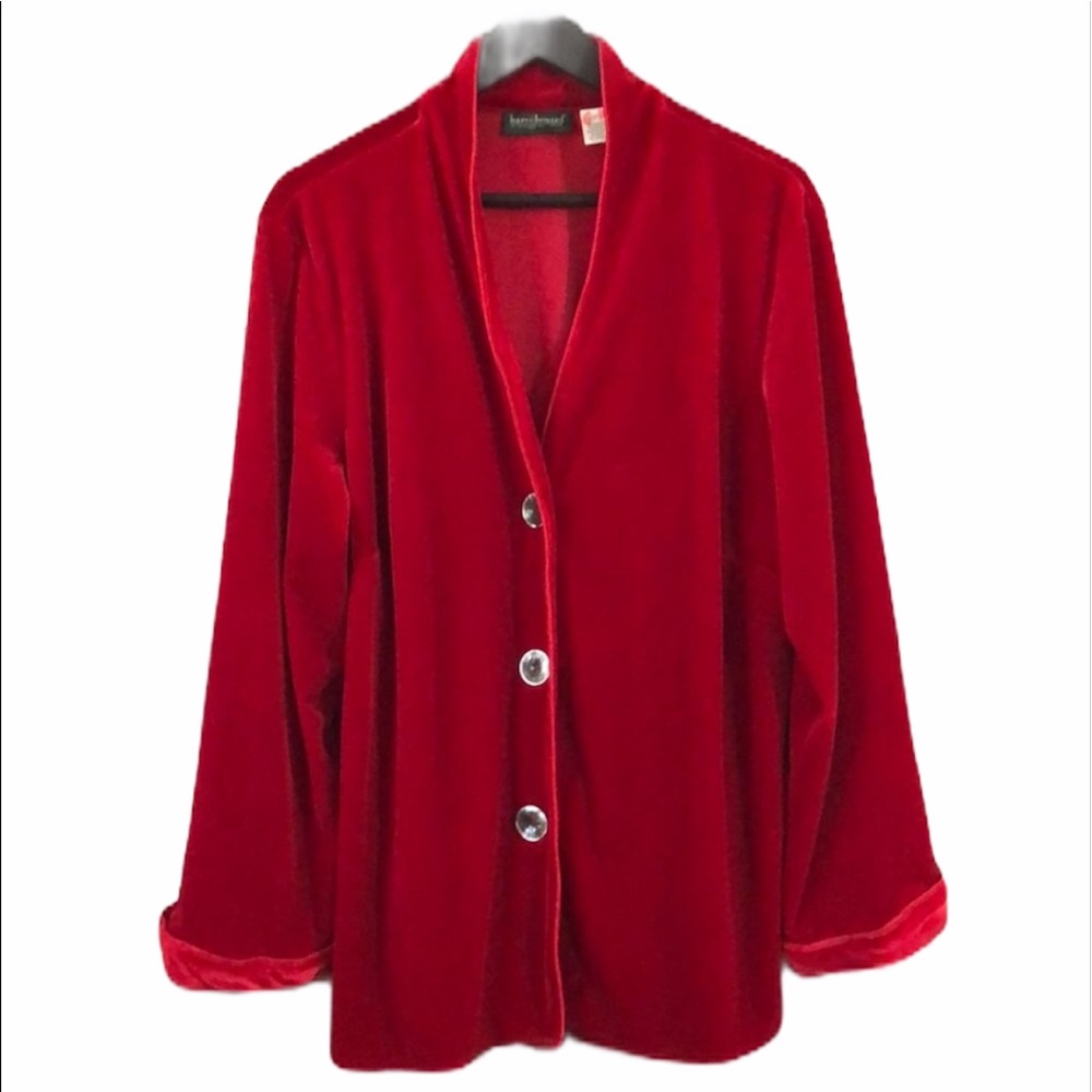 Harve Benard Women's Soft Velveteen Blazer Jacket